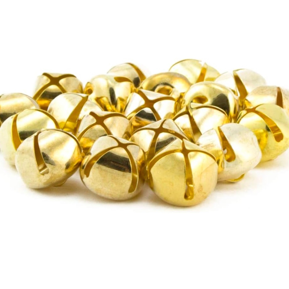 Jingle Bells Charms 30 Pieces 0.75 inch 20mm Gold Small Craft